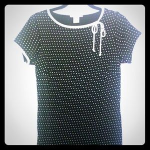 Black with polka-dot dress
